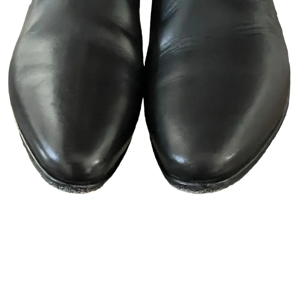 Saint Laurent Black Leather Western Chain Ankle Boots - Picture 7 of 16